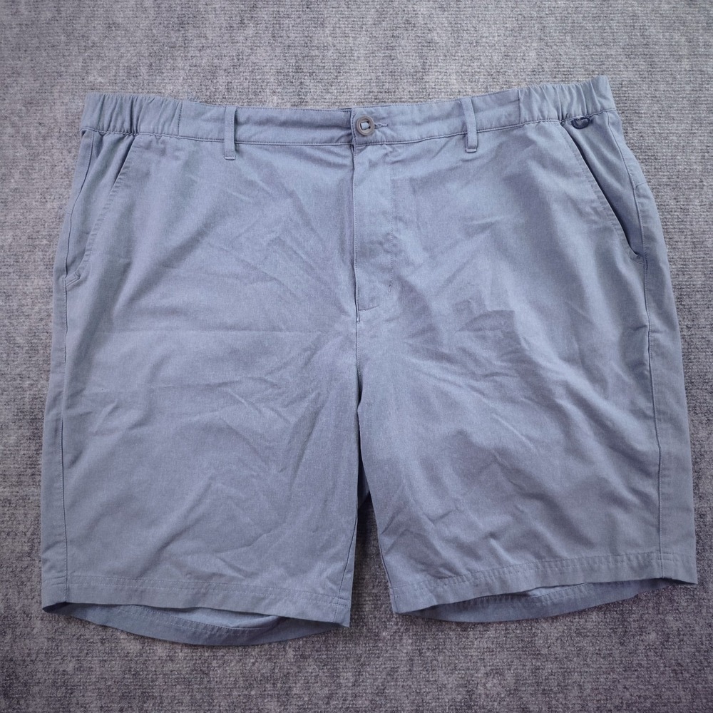 Fish Hippie Waterside Tech Shorts 42 Blue Solid 8" Inseam Polyester Stretch‎